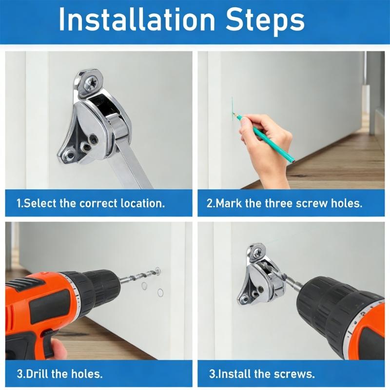 Kickdown Door Stoppers Zincs Alloys Foot-Operated Levers Door Stop Nonslip Rubber Regulable Door Holder Hardware