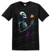 Skeleton Holding Flower T Shirt Gothic Floral Art Graphic Tee Halloween Gift