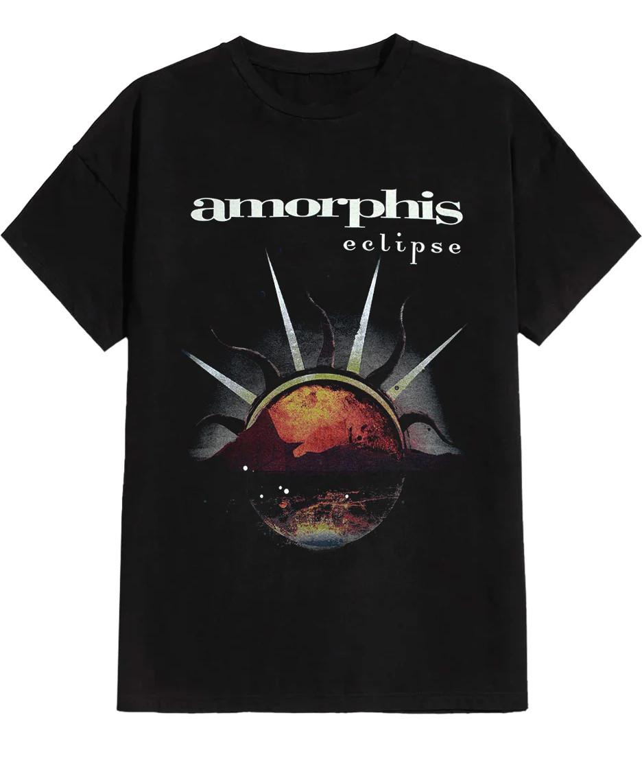 NEW AMORPHIS Band Eclipse Heavy Cotton Black T Shirt JU1031 S