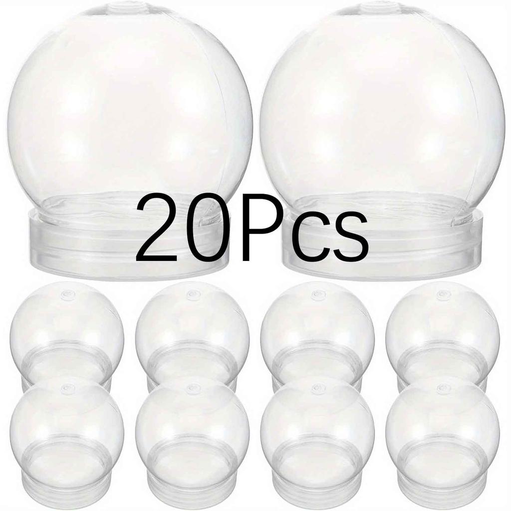 Multi-Use Clear Plastic Water Globes DIY Craft Props Empty Snow Globes with Screw off Cap for Snow Globe Making