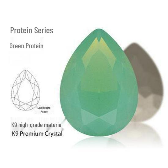 High-Grade K9 Teardrop Rhinestone DIY Jewelry Accessory - Silver-Plated Base with Irregular Crystal Glass Drill, Pointed Bottom