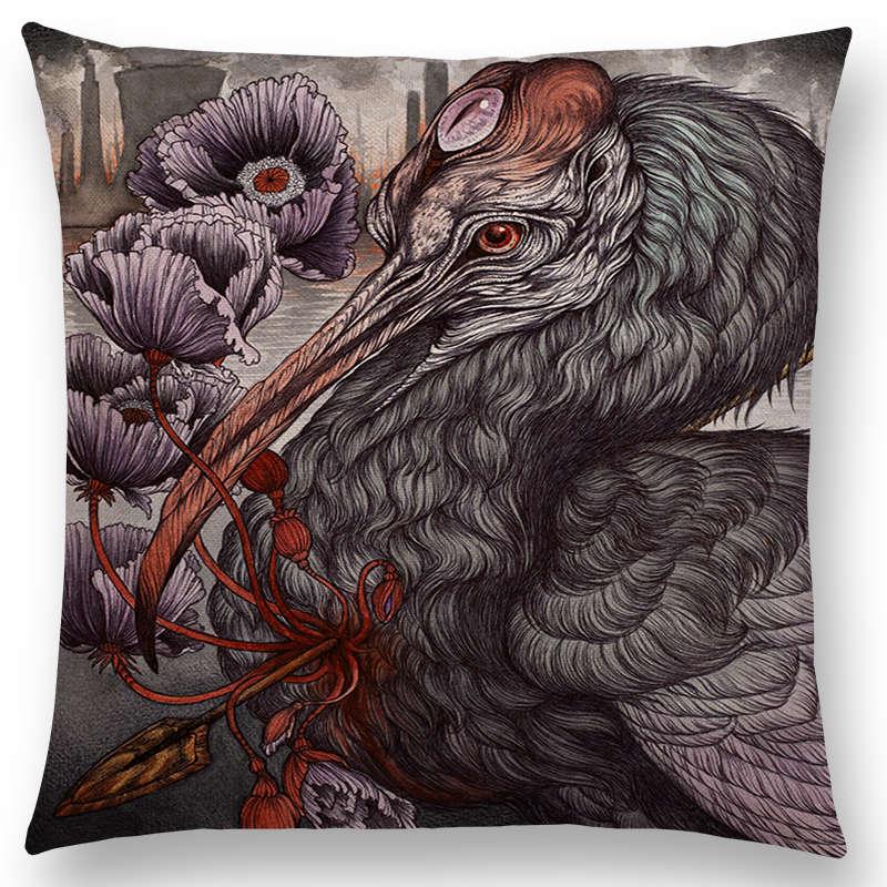 Dark Magic Creatures Mysterious Monster mythical beasts Sofa Pillow Case Cat Deer Bird Fox Tiger Snake Cushion Cover