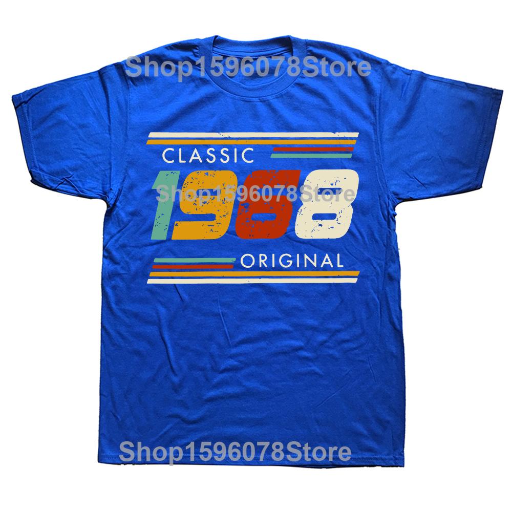 Zabawne Vintage Koszulki 1986 Styl Letni Graficzne Bawełniana Koszulka Streetwear Prezenty Urodzinowe Koszulka Męskie Ubrania Oversize Koszulki