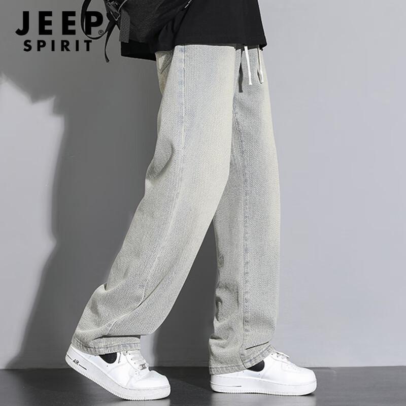 JEEP SPIRIT Men's Loose Fit Straight-Leg Denim Jeans