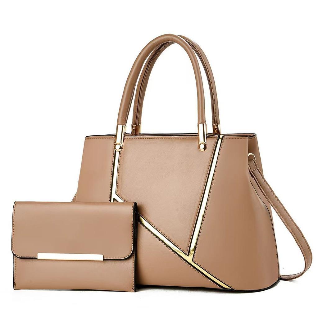 Pu Spliced Woman Bag Large Capacity Handheld Tote For Travel And Casual Use
