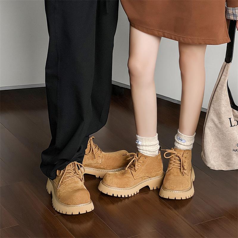 Big head Derby shoes men's high-top thick-soled Martin boots winter velvet tooling trend rhubarb boots 38933-J