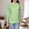 ZANZEA Women Casual Round Neck Solid Color Loose 3/4 Sleeve Blouse