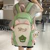 Contrast Color Backpack Women's College Style Lightweight Backpack Cartoon Student Schoolbag