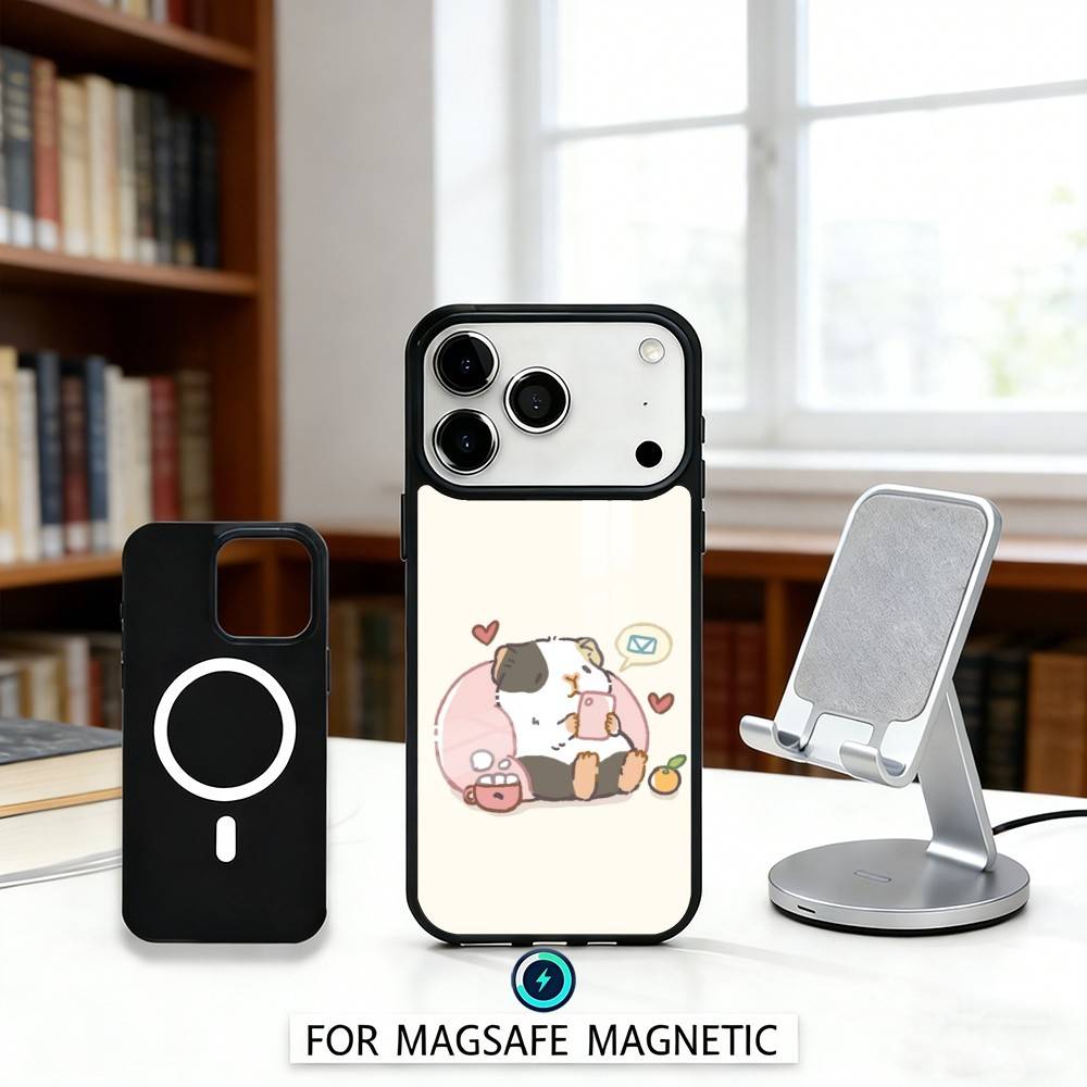 H-Healing Guinea Pig Phone Case For iPhone17,16,15,14,13,12,Pro,Max,Magnetic For Magsafe Wireless Charging