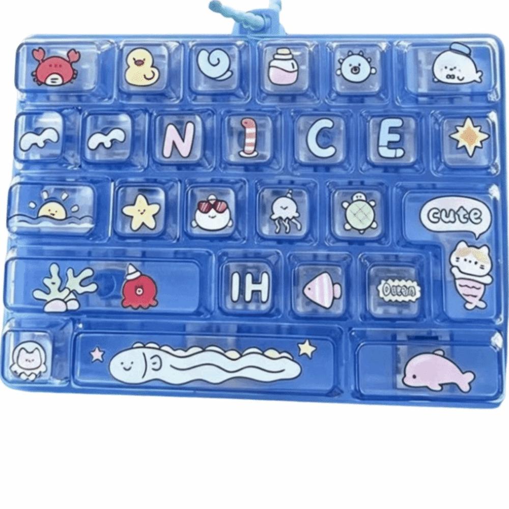 Portable 26-Key Keyboard Pendant Multicolored Decompression Toy Cute Keycap Clicker Students