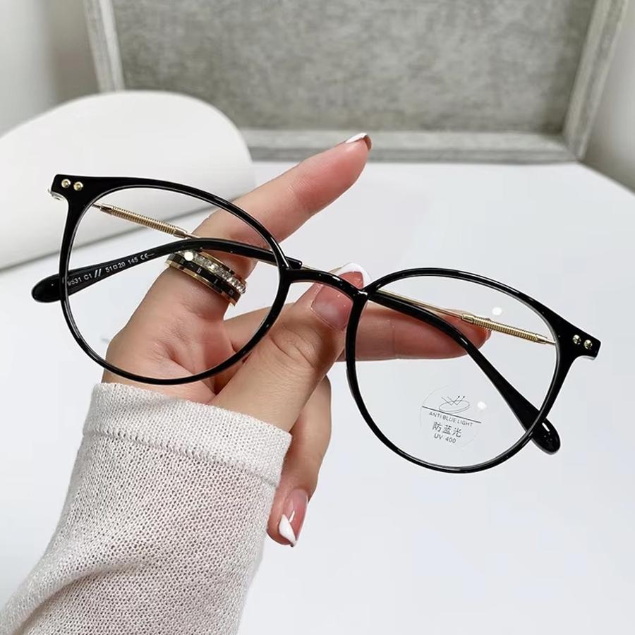 Fashion Anti-Blu Glasses Women Eyewear Retro Myopia Men Round Eyeglasses Frame Optical Computer Transparent Universal Glasses
