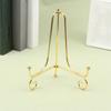 Small Gold Iron Display Stand Foldable Photo Pedestal Practical Bowl Dish Frame  for Home