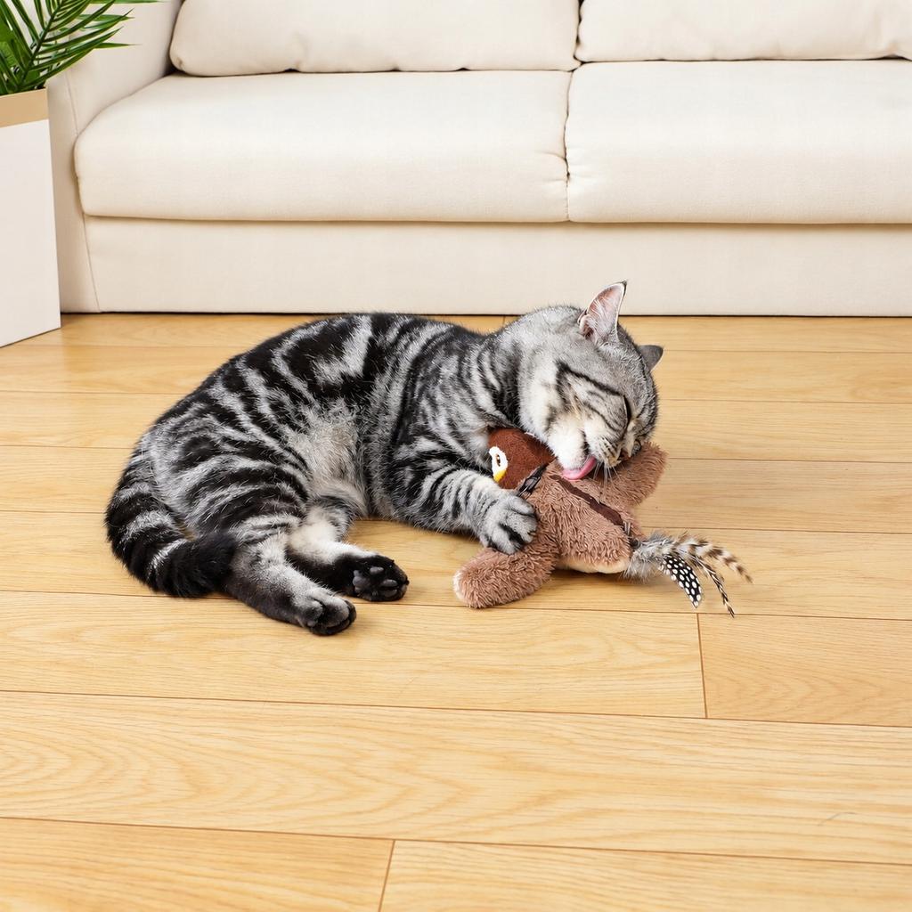 Nepfaivy USB Interactive Cat Bird 3 Movement Modes with Catnip