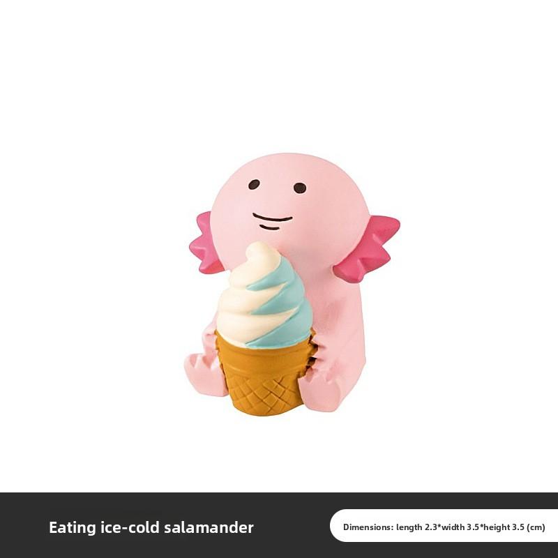 Cute handmade figurine  Snowman ice cream home desk resin small figurine craft item