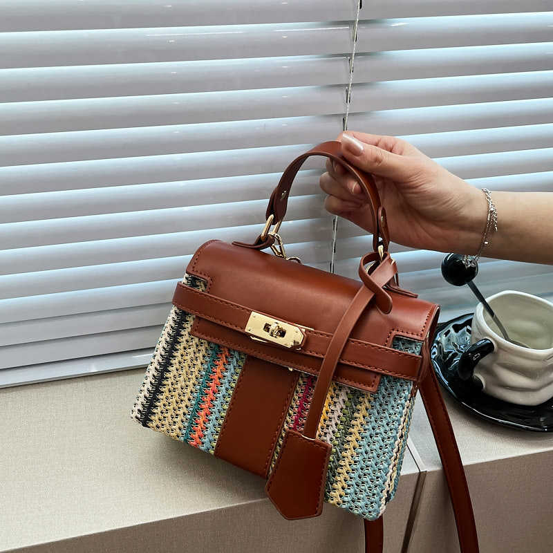 Beliebte Mode Strohtasche Damen, neu trendig lässig, eine Schulter Umhängetasche