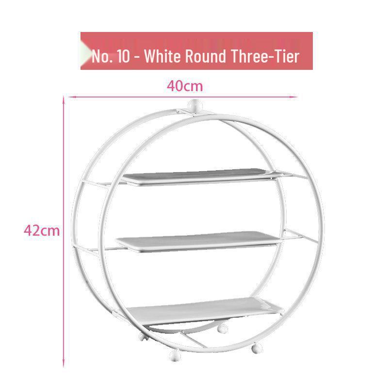 Wrought Iron Cake Stand: White Dessert Table Centerpiece for Weddings and Buffets