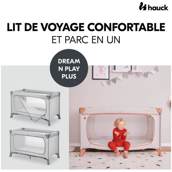 Lit de voyage - HAUCK - DREAM N PLAY PLUS - 60 x 120 cm - Dès la naissance - Pliable - Dusty Mint
