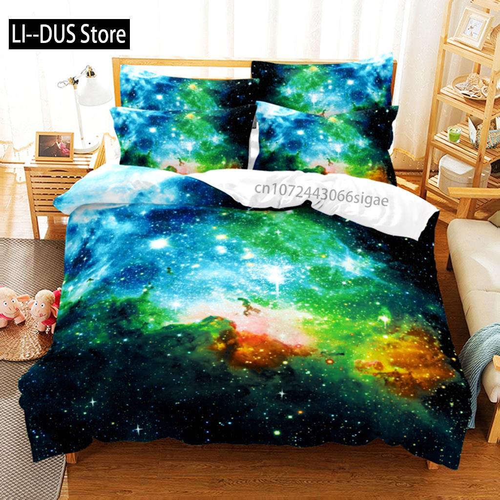Aurora And Stars Bedding Set Duvet Cover Set 3d Bedding Digital Printing Queen Size Bedding Set Fashion Design