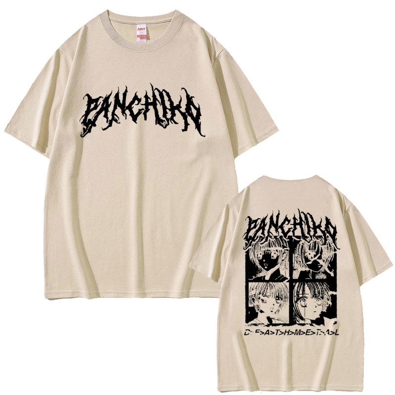 Rock Band Panchiko DEATHMETAL Album Double Sided Print T-shirt Men Women Vintage Loose Oversized Tshirt Men's Casual Cotton Tees
