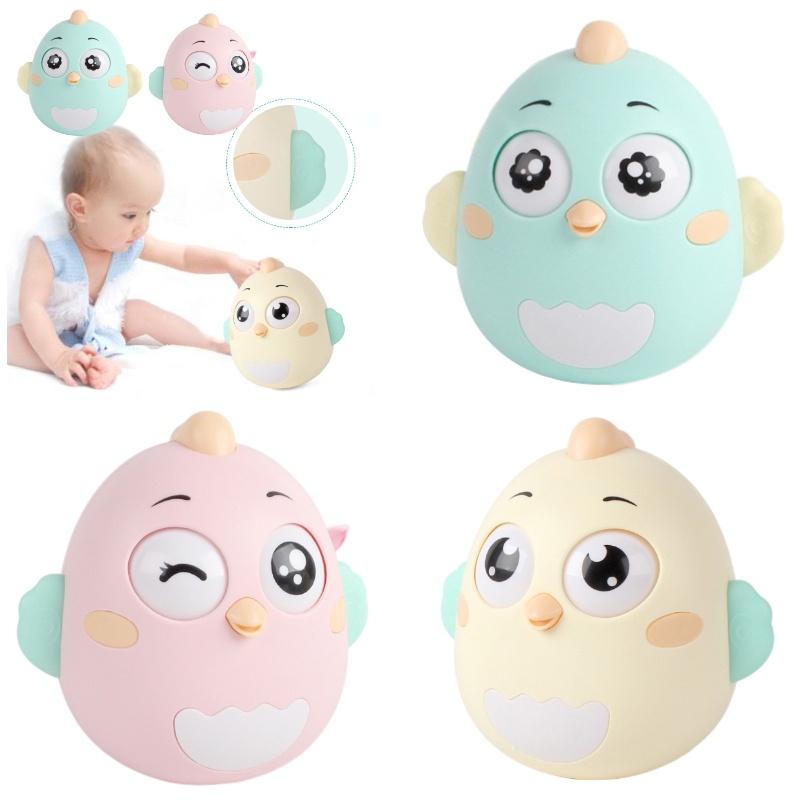 Cute Chick Baby Toddler Plastic Wobbler Toy With Built-in Bell Perfect For Sensorial Development Brand Ruicheng