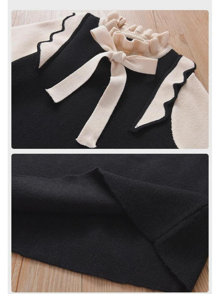 Strick-Prinzessinnenkleid für Mädchen: Stilvoller koreanischer Frühlings-/Herbst-/Winter-Pulloverrock