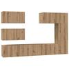 Wall Mounted TV Cabinet Set 6 Pcs Artisan Oak Wood Based Material