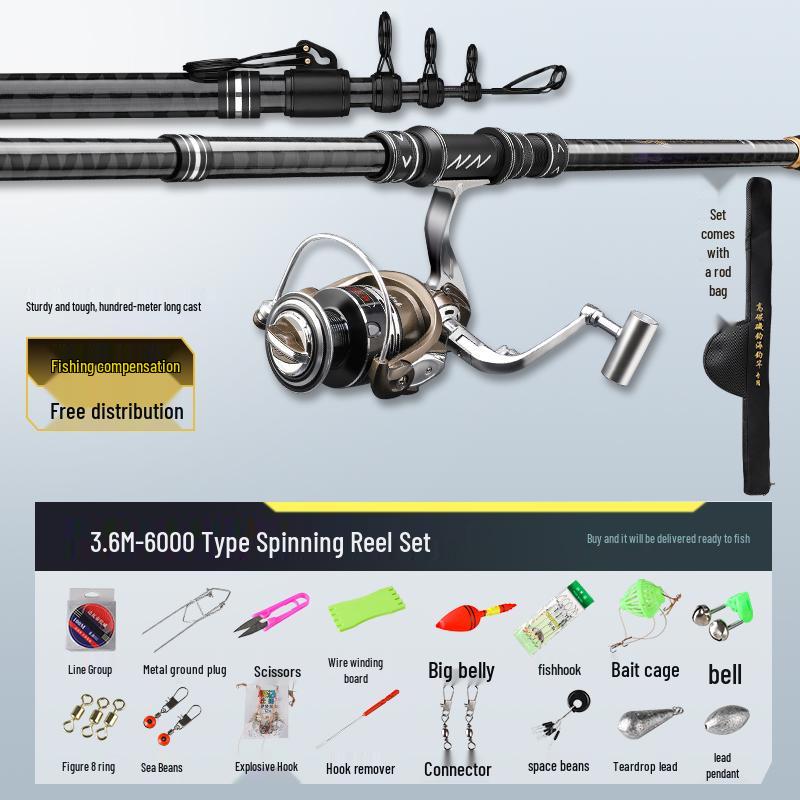 2025 High Carbon Ultra-Hard Long Cast Sea Fishing Rod & Reel Set