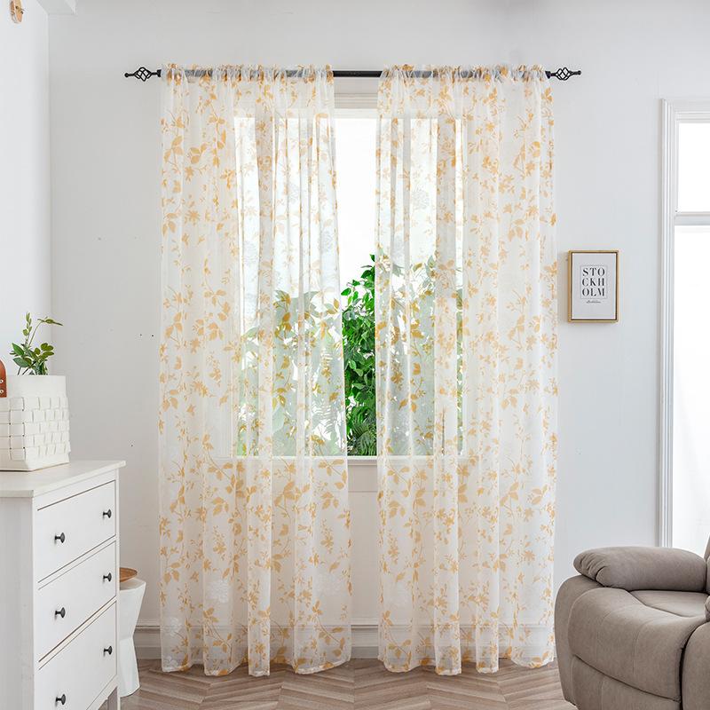 2026 Curtains, Gauze Curtains, Bedroom Translucent Decorative Curtains, Pole Piercing Sheer Curtain