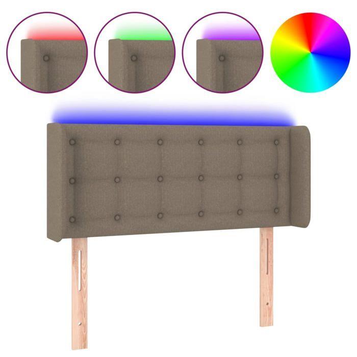 VidaXL LED Headboard Bedroom Furniture Single Bed Accessory Headboard Interior Taupe 3123656
