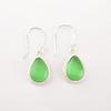 Green Cat's Eye Gemstone 925 Sterling Silver Jewelry Light Weight Earrings 1.40" EE-9-43