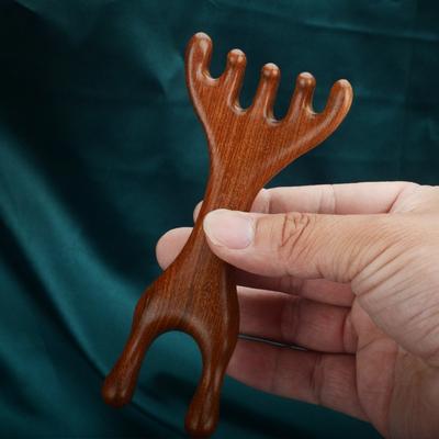 1Pc/2Pcs Sandalwood Body Meridian Massage Comb Deer Antlers Health Care Wood Therapy Massage Comb