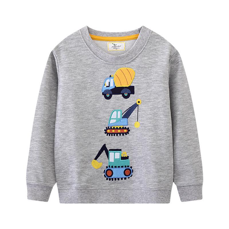 JumpingMeters Trendy Boys' Long Sleeve Knit Hoodie - European & American Children's Autumn Wear