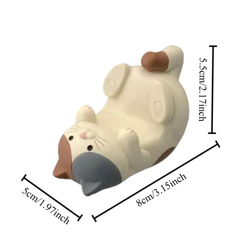1Pcs Mobile Phone Holder Resin Japanese Groceries Cute Handmade Cat Tiger Tablet Small Ornament Atmosphere