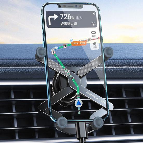 Alloy Mini Car Auto-Lock Bracket Secure Foldable Sleek Design Sturdy Long Lifespan Phone Holder