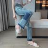 Women's European Style Distressed Elastic Waist Jeans