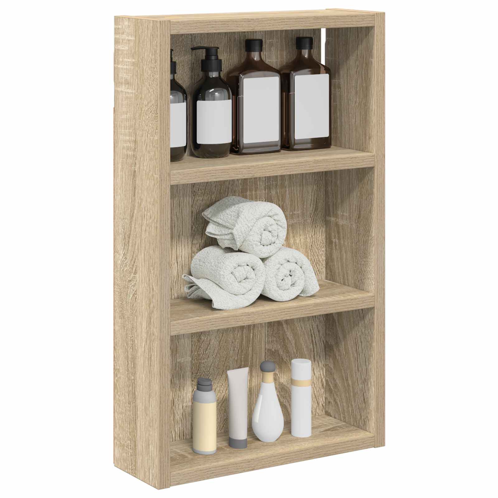 Wandmontierter Badezimmerschrank mit Regal Sonoma Eiche 30 x 10 x 50 cm