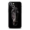 Running Horse Wild Animals Luxury Phone Case For iPhone 13 15 14 12 Mini 11 Pro MAX XR X SE XS 7 8 Plus Black Protection Cover