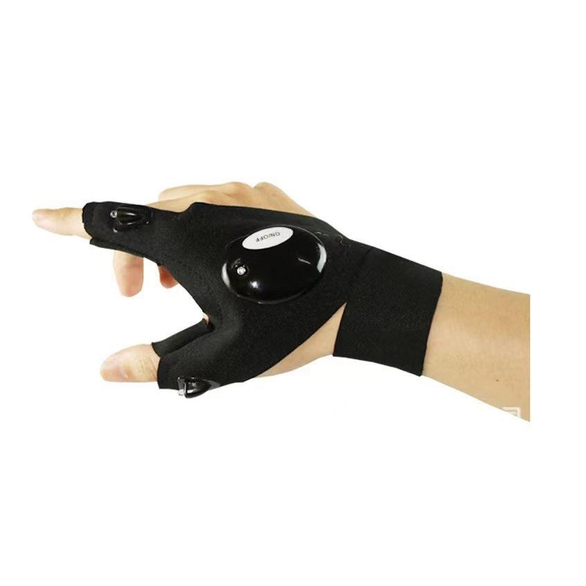 LED Lighted Fishing Gloves, Waterproof Finger Flashlight Gloves for Night Fishing Repair Emergency Use