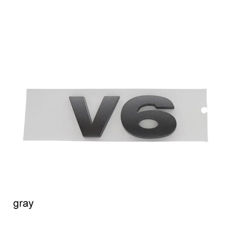 3D Premium V6 V 6 Letters Car Engine Hood Fender Trunk Tail Rear Decal Emblem Badge Sticker for Discovery Evoque Vogue