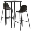 Día Y Noche - Día Y Noche High Table and Stools Set 3 Pieces Dark Gray Fabric