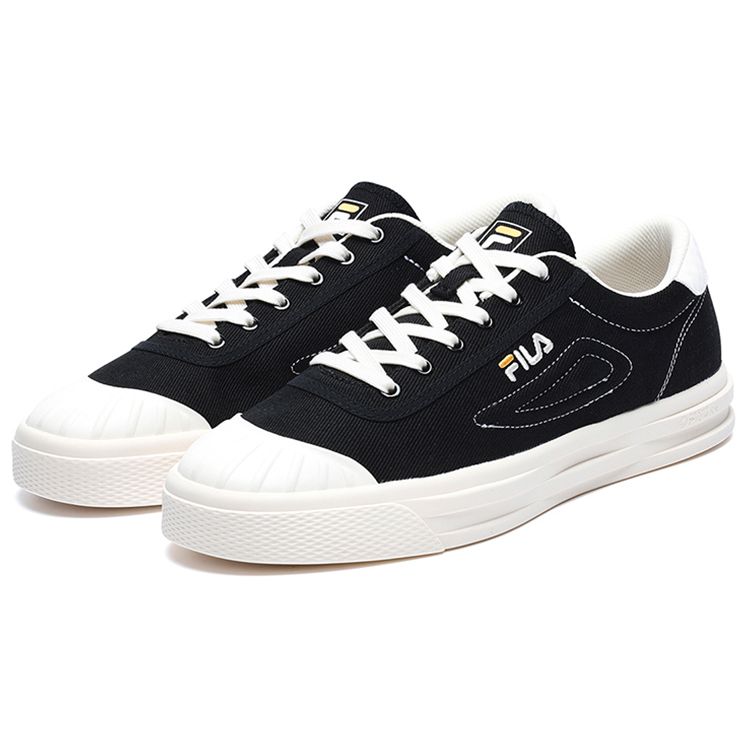 Fila Luke Round Toe Lace-Up Durable Lightweight Breathable Low-Top Skate Shoes Men Sneaker Black F12M226308FBK