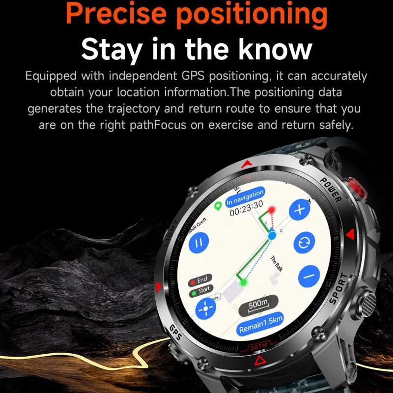 2026 T-Rex 3 Ultra GPS Smartwatch 10ATM Wasserdicht Dual-Band GNSS Kompass Militärstandard Saphirglas Anrufe Lange Akkulaufzeit Herren Outdoor Smartwatch