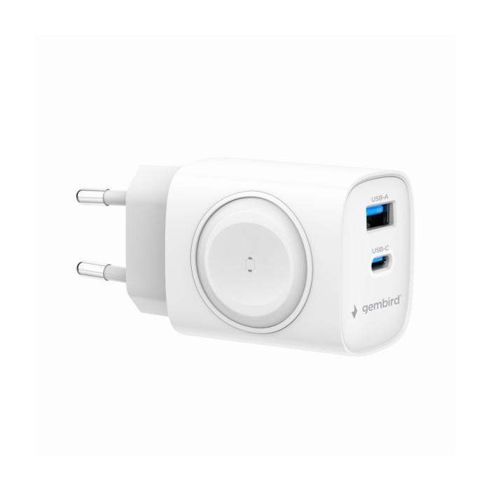 Chargeur - GEMBIRD - TA-UC-PDQCW20-01-W - 2 Ports USB - Compatible Apple Watch - 20W Rapide