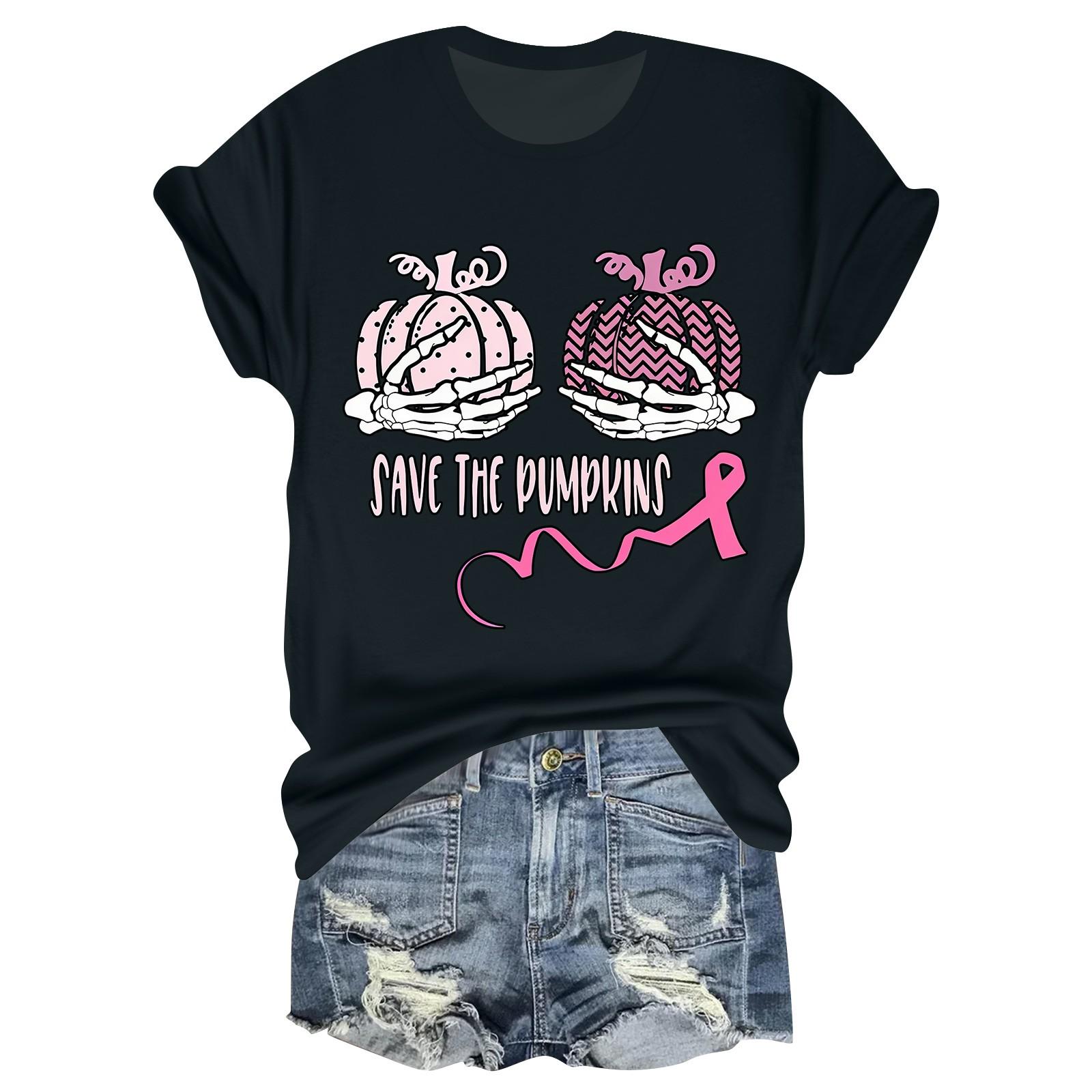 

Женская повседневная футболка на Хэллоуин с принтом груди, пуловер с круглым вырезом, топ с короткими рукавами XL чёрный