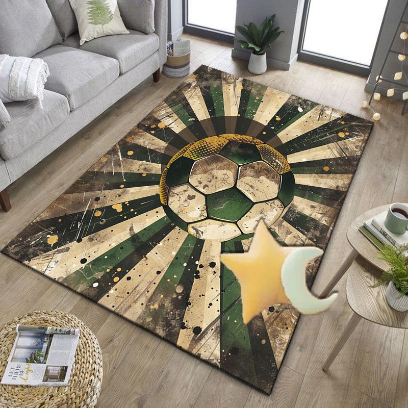 Flaming Soccer Ball Office Rug Chair Mat, Entryway Carpet, Suitable for Front Door, Bedroom, Living Room, Desk, Holiday Gift