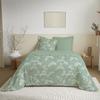 3-Piece Reversible Duvet Cover Set for 240 X 220 Cm Bed "Landscape Mint" Pure Cotton - -