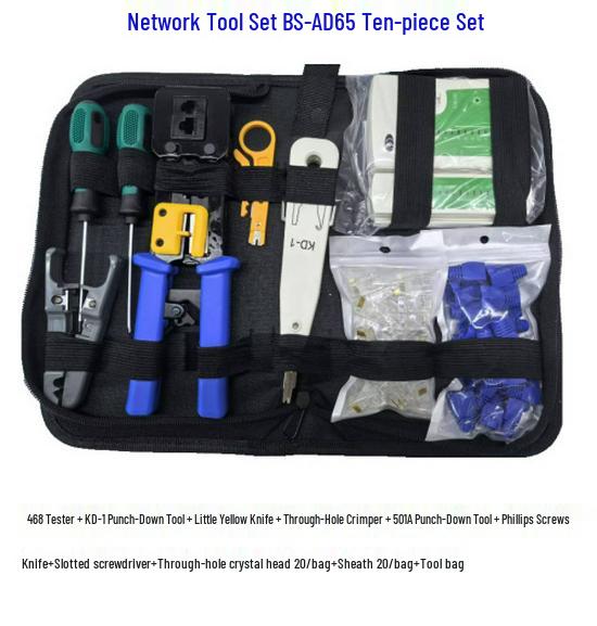 Network Toolkit: Crimper, Cutter, Tester, Crystal Head, Sheath für Household Network Cable Installation