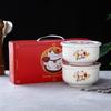 Lucky Cat Ceramic Fresh-keeping Bowl Set