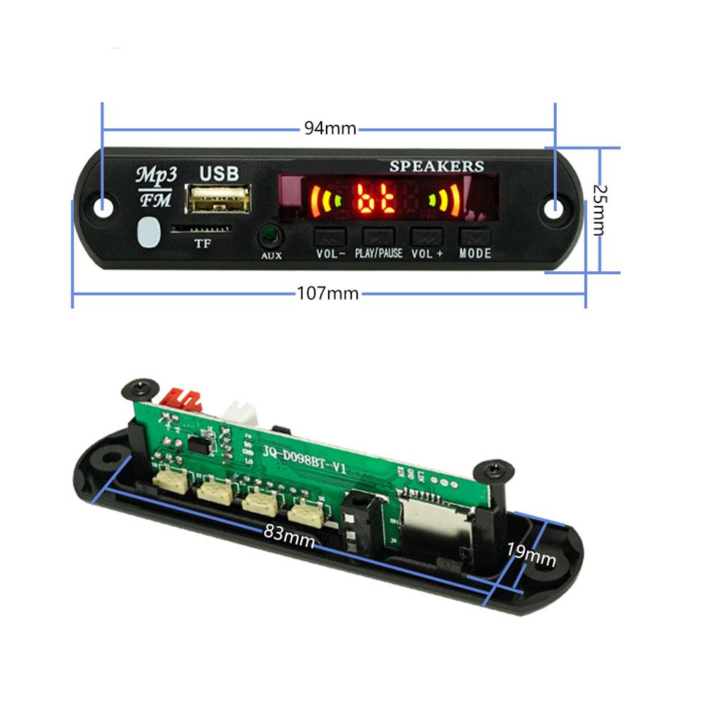 New Bluetooth 5.0 MP3 Player Decoder Board FM Radio TF USB 3.5 Mm AUX Module Music Receiver Car Kit Audio Amplifier Board