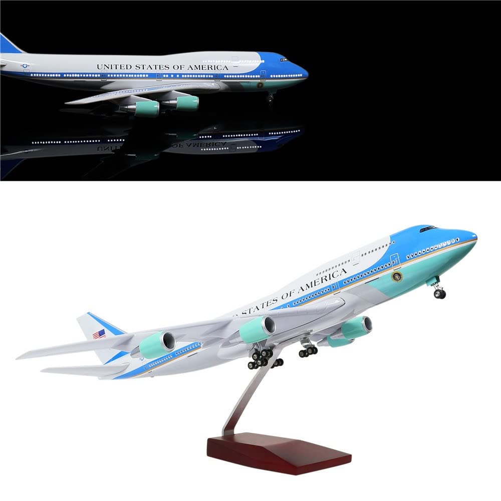 Diecast Resin Airplane Model Air Force One Plane B747 Model Plane collection 1:150 Scale 47CM Jet United States Airlines W LED